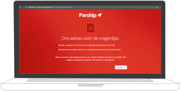 vragenlijst bij het aanmelden van parship