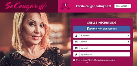 homepage van de datingsite socougar